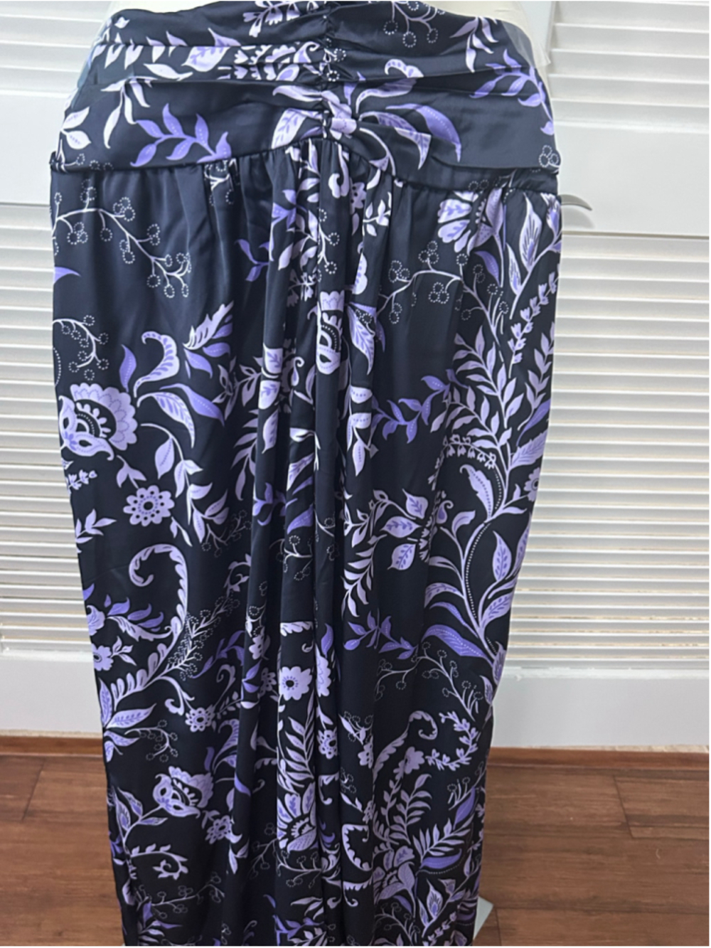 MISA Los Angeles Layla Indigo Vines Floral Halter Wide Leg Jumpsuit S - Picture 4 of 12